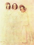 Portrat der Frau Crelinger mit ihren Tochtern Bertha und Clara, Franz Kruger